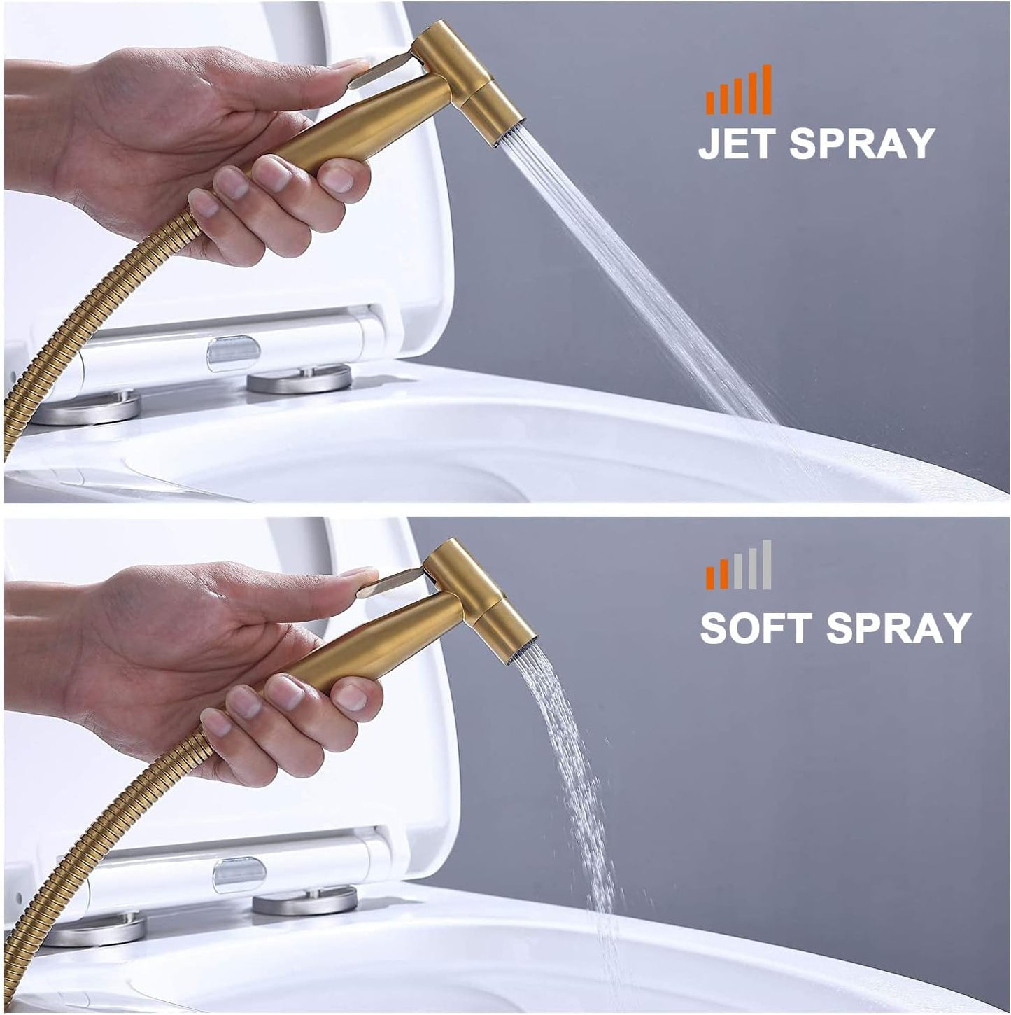 Sleek Brushed Gold Bidet Sprayer for Hygienic Toilet Cleaning & Cloth Diaper Spraying