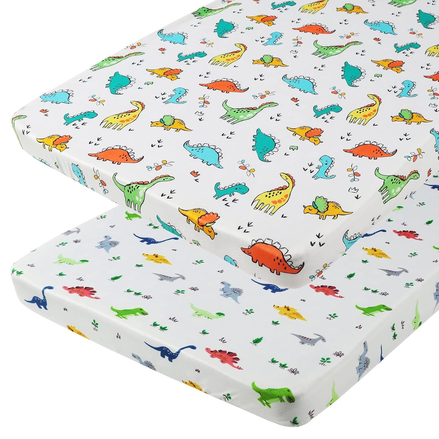 Onacosht Pack and Play Sheets 3 Pack for Baby Boy, Stretchy Jersey Knitted Portable Mini Crib Sheets Playard Mattress Cover, Woodland Animal Elephant Fox Lion Bear Giraffe Zebra Printing