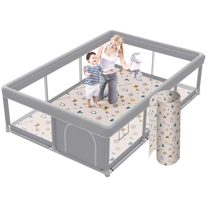 besuhot Large Baby Playpen 79x79 Inch, Playpens for Babies and Toddlers, Indoor & Outdoor Extra Large Kids Activity Center, Baby Play Yard with Zipper Gates.