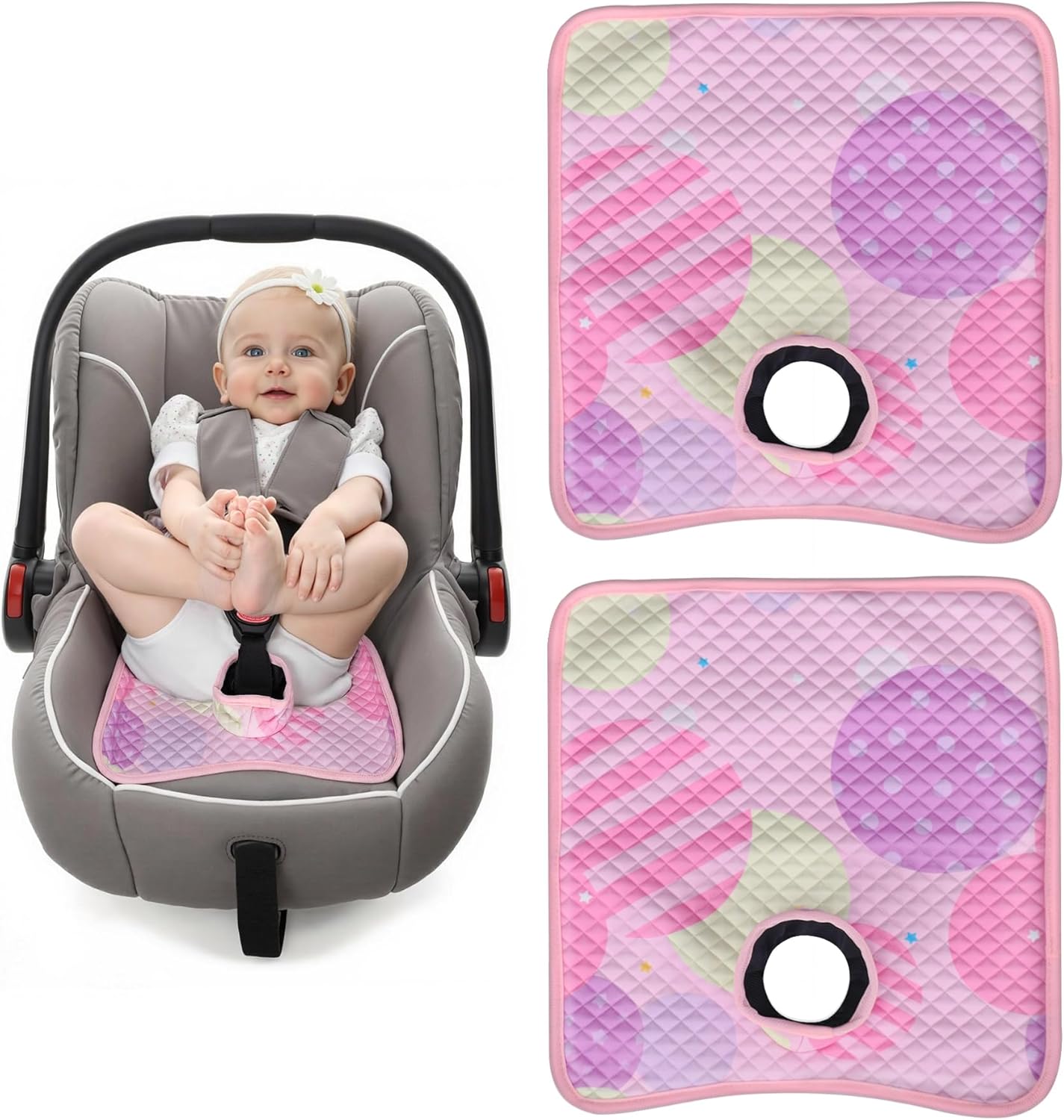 Potty Training Car Seat Protector, Waterproof Car Seat Cover for Toddlers, Piddle Pads for Baby Carseat, Stroller, Non-Slip & Machine Washable (Black, 2PC)