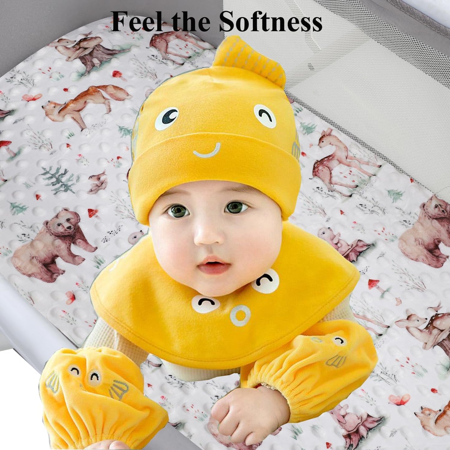 Dot Bassinet Sheet Set 2 Pack Stretch Fitted Bedside Sleeper Bassinet Sheets Sheets,Ultra Soft, for Baby Girls and Boys Light Green Dinosaur