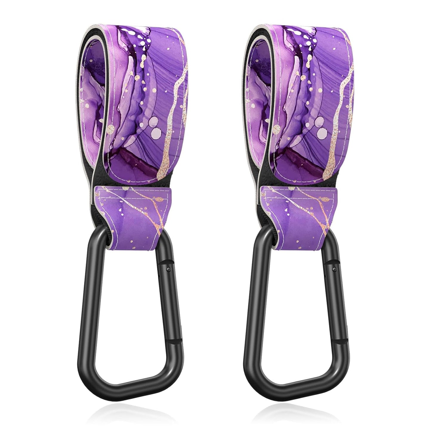 Baby Stroller Hooks for Hanging Bags, Universal Stroller Clips Accessories, Mommy Hook for Diaper Bag, Shopping Cart, Purse, Backpack - 2 Pack, Abstract Leaf