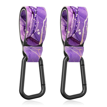 Baby Stroller Hooks for Hanging Bags, Universal Stroller Clips Accessories, Mommy Hook for Diaper Bag, Shopping Cart, Purse, Backpack - 2 Pack, Abstract Leaf