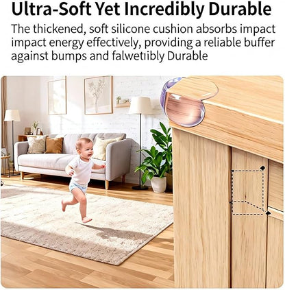 Extra Large & Ultra-Safe Baby Corner Protector Guards - 16-Piece Transparent Table Corner Protectors for Furniture, Super Strong Adhesive, Easy to Install Child Safety Set(Transparent Round)