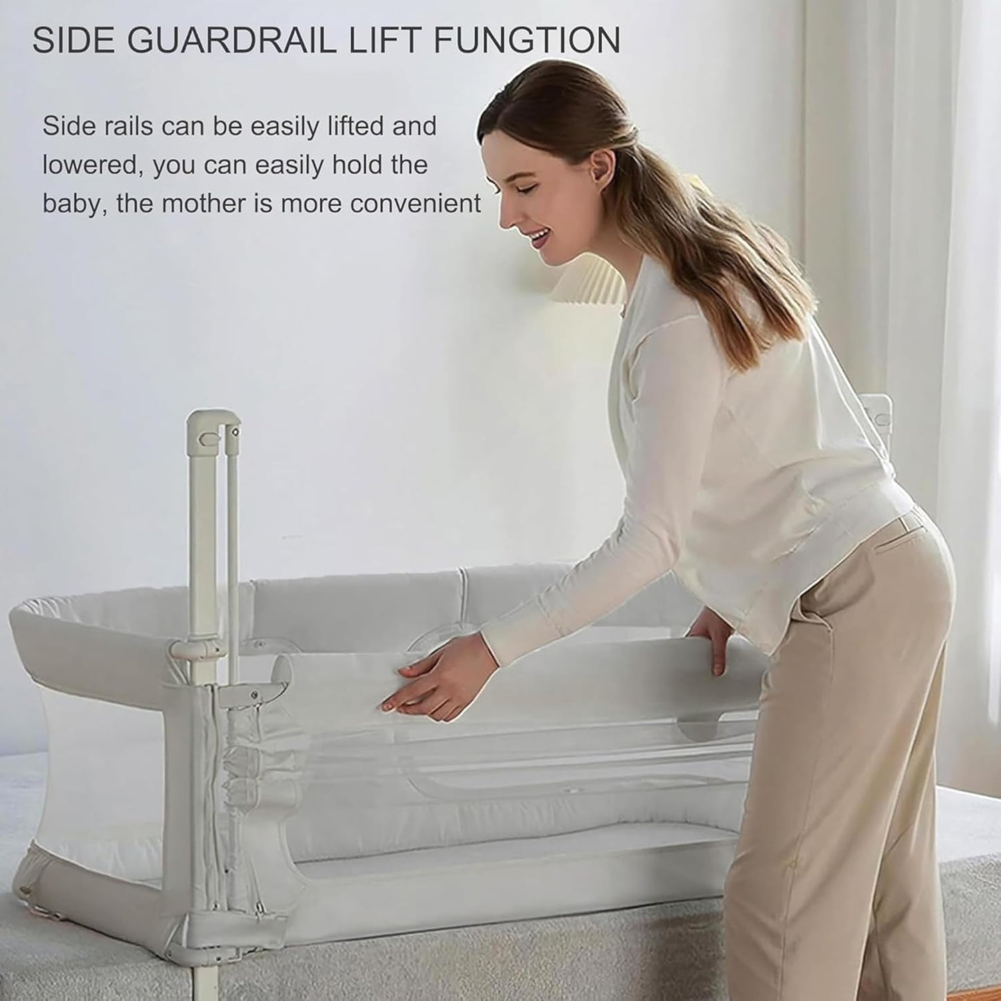 3 in 1 Baby bassinets bedside sleeper, co sleeping bed for baby, for co sleeper for baby in bed, Portable Crib, breathable and visible mesh window,soft washable liner cover and sturdy aluminum alloy (