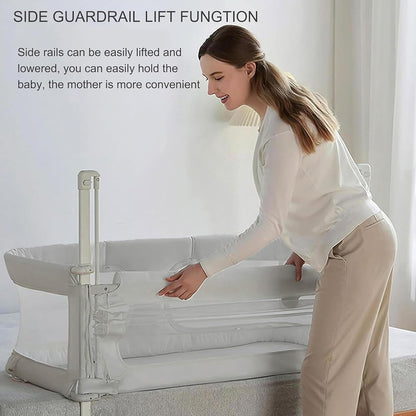 3 in 1 Baby bassinets bedside sleeper, co sleeping bed for baby, for co sleeper for baby in bed, Portable Crib, breathable and visible mesh window,soft washable liner cover and sturdy aluminum alloy (