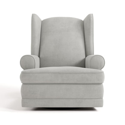 Storkcraft Serenity Glider Recliner Nursery Rocking Chair with USB Charging Port (Ivory) – Premium Upholstered Nursery Glider Recliner with Manual Recline Function, Dual USB Charging