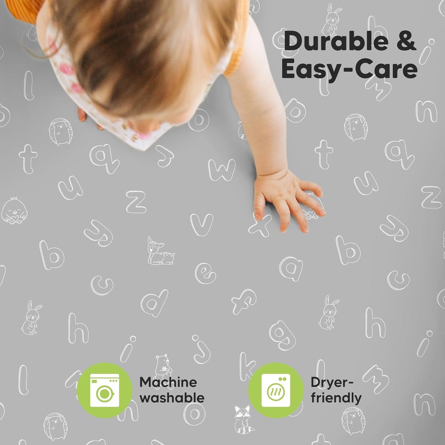 2-Pack Mini Crib Sheets Fitted - 38x26 Pack N Play Sheets for Pack and Play Mattress, Organic Cotton, Soft & Breathable Playard Bedding, Neutral Mini Toddler Bed Cover for Boys, Girls (Dragon Tale)