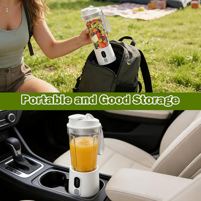 Portable Blender for Smoothies Electric Juicer - Freshly Juices Milk shakes and Baby food Small Portable Blender with 300W Motor Mini Mixer with Extra Lid Suitable for Outdoor Sports Travel