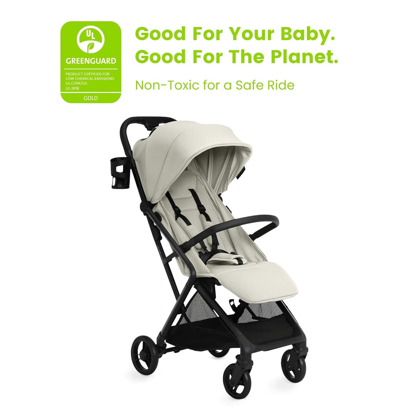 Delta Children Icon Ultra Compact Travel Stroller - Greenguard Gold Certified, Black