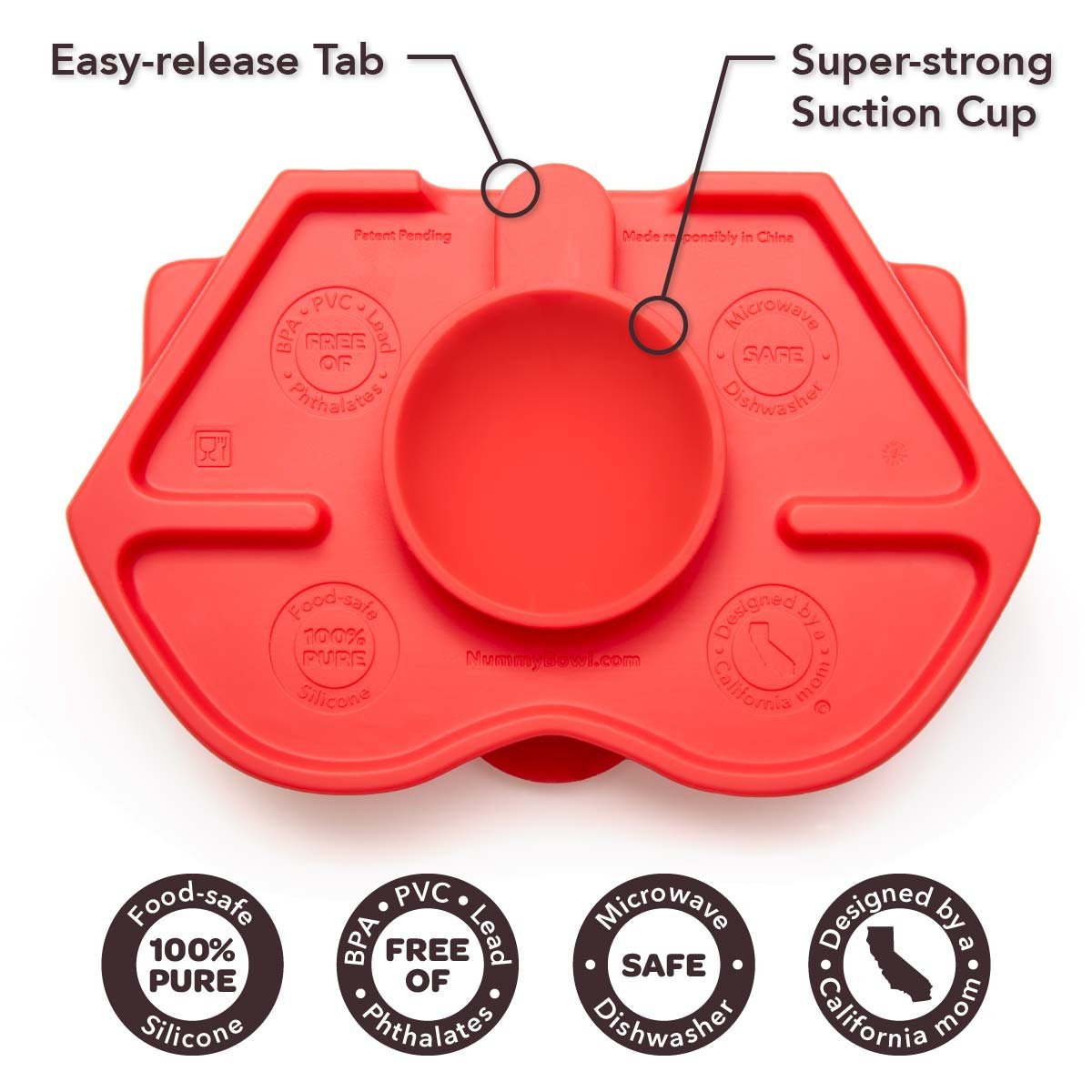 Nummy BOWL - Pure Silicone Bowl with Hidden Suction Cup for Babies and Toddlers | BPA and Phthalate Free | Microwave and Dishwasher Safe | Great Baby Gift (Blue, Puppy Pal Collection)