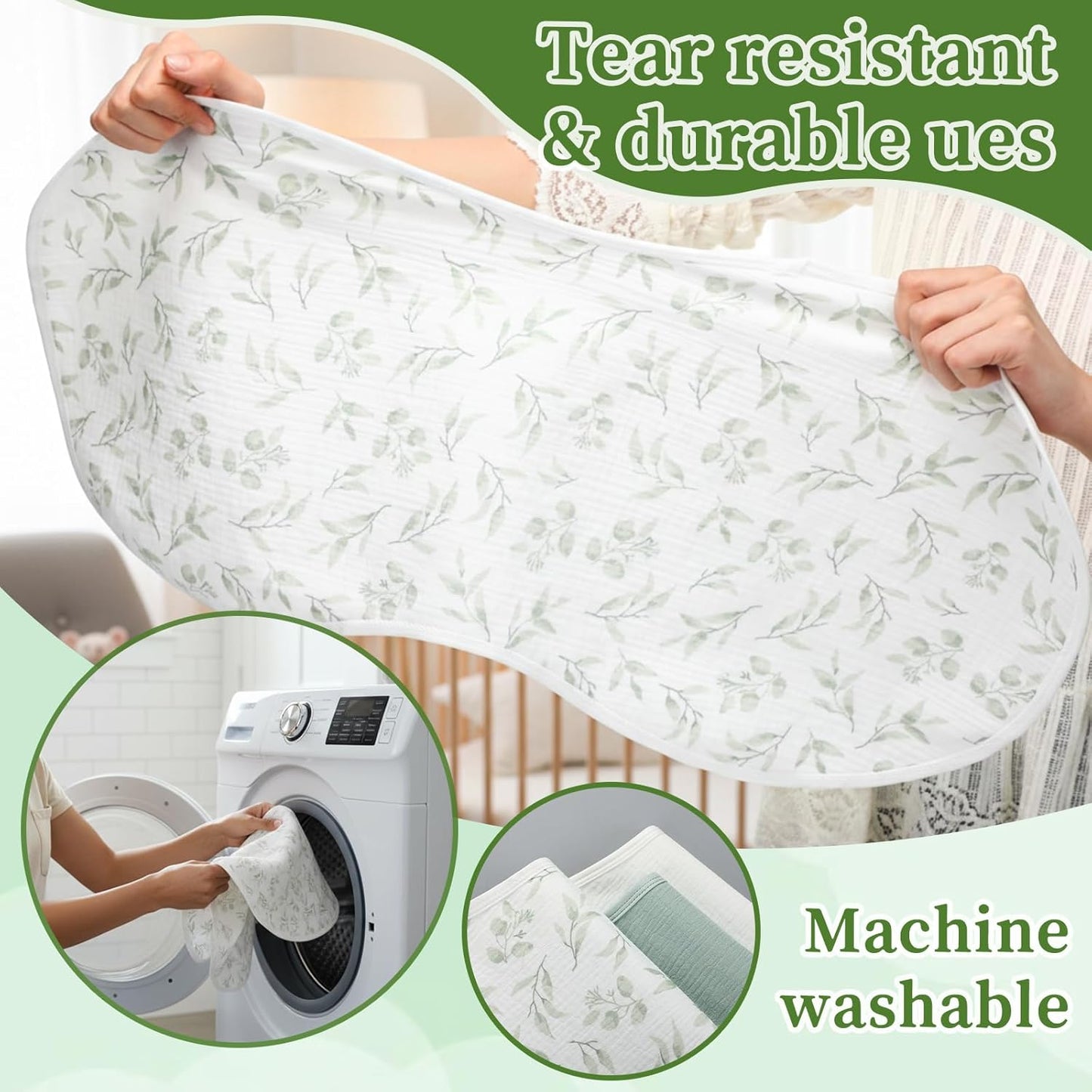 Hahafelt 3 Pcs Changing Pad Liners Fits in Peanut Shape Changing Pad Waterproof Diaper Mats Organic Cotton Peanut Mats are Warm on Baby's Back, Washable Reusable (Starry Style,Multicolor)