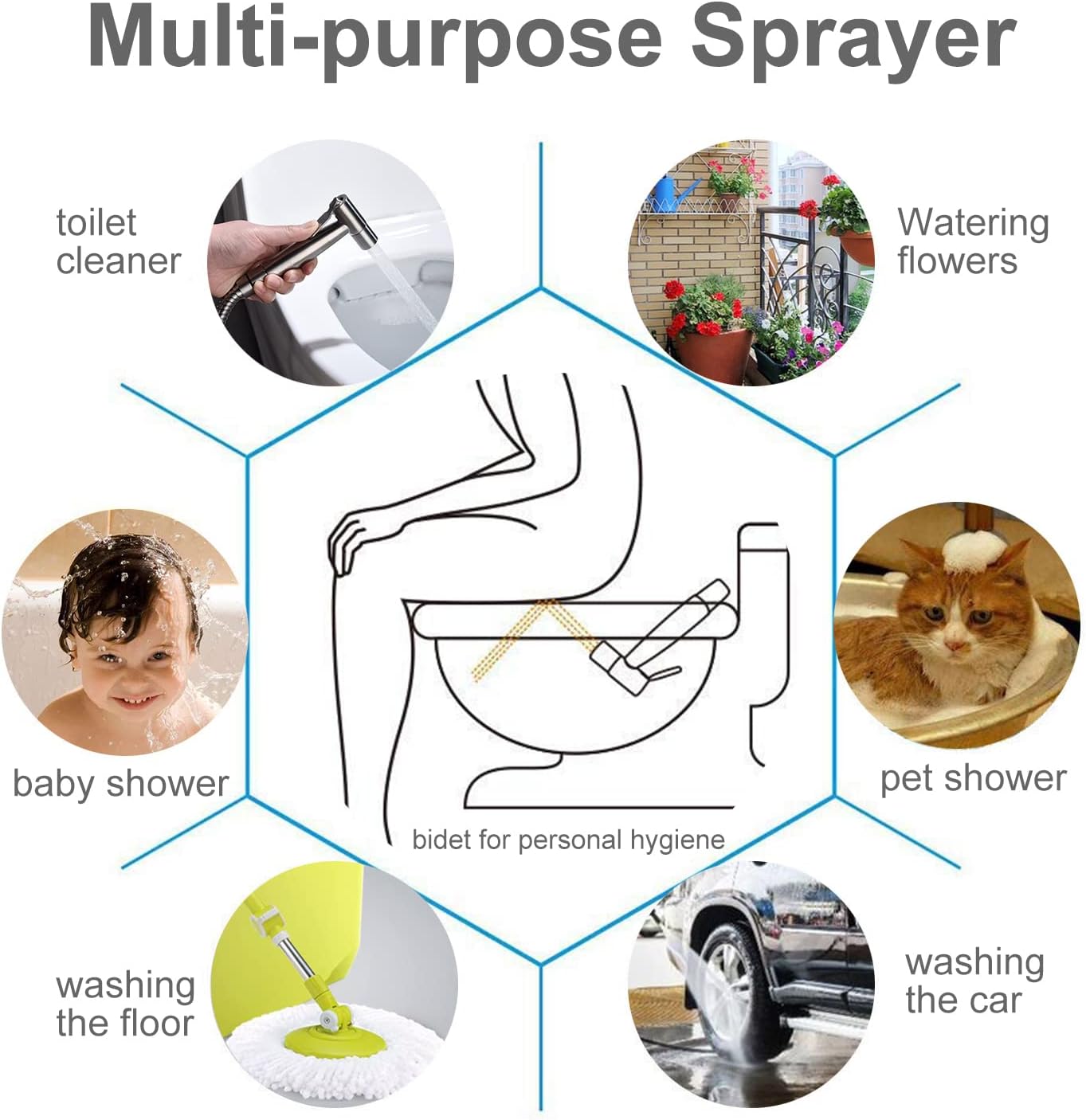 Bidet Sprayer for Toilet & Cloth Diaper Sprayer - Handheld Non-Electric Shower Nozzle for Gentle & Thorough Cleaning