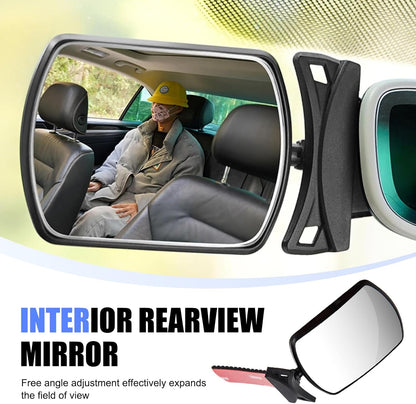 Car Interior Rearview Mirror, HD Rotatable and Adjustable Baby Seat Mirror, for Observing Rear Row, Universal for Most Cars (White)