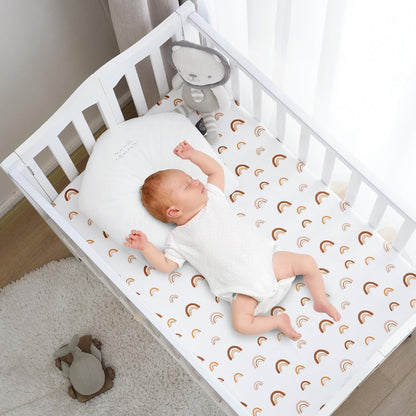 PHF 3 Pack Soft Mini Crib Sheets, Floral & Animal Pack N Play Sheets for Baby Boys Girls, No Slip Universal Fit for Pack N Play, Playard, Portable and Mini Crib Mattresses,Floral & Animal