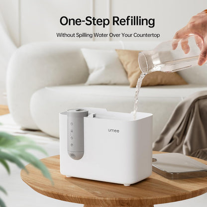 Humidifiers for Bedroom, 4L Top Fill for Large Room, 32H Runtime, Quiet Ultrasonic Cool Mist Humidifier for Home, Indoor, Baby Nursery, Plants, Easy to Clean & Fill, White