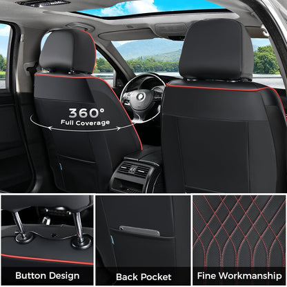 FLORICH Car Seat Covers Front Seat, Leather Seat Covers for Cars, Car Seat Protector Waterproof, Universal Automotive Seat Covers, Front Car Seat Cover Fit for Most Sedans SUV Pick-up Truck