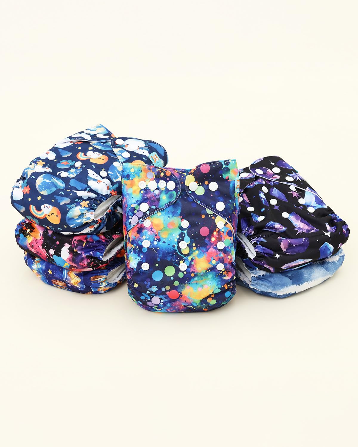 ALVABABY Baby Cloth Diapers 6 Pack with 12 Inserts Cloth Diaper Covers Adjustable Washable Reusable for Baby Girls and Boys