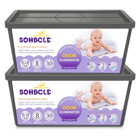 Refills Compatible with Genie Easy Roll Signature Diaper Pail and Platinum Diaper Pail, Upgraded 120 Bags Hold up to 5600 Newborn Diapers, Extra Thickness Powerful Odor Control