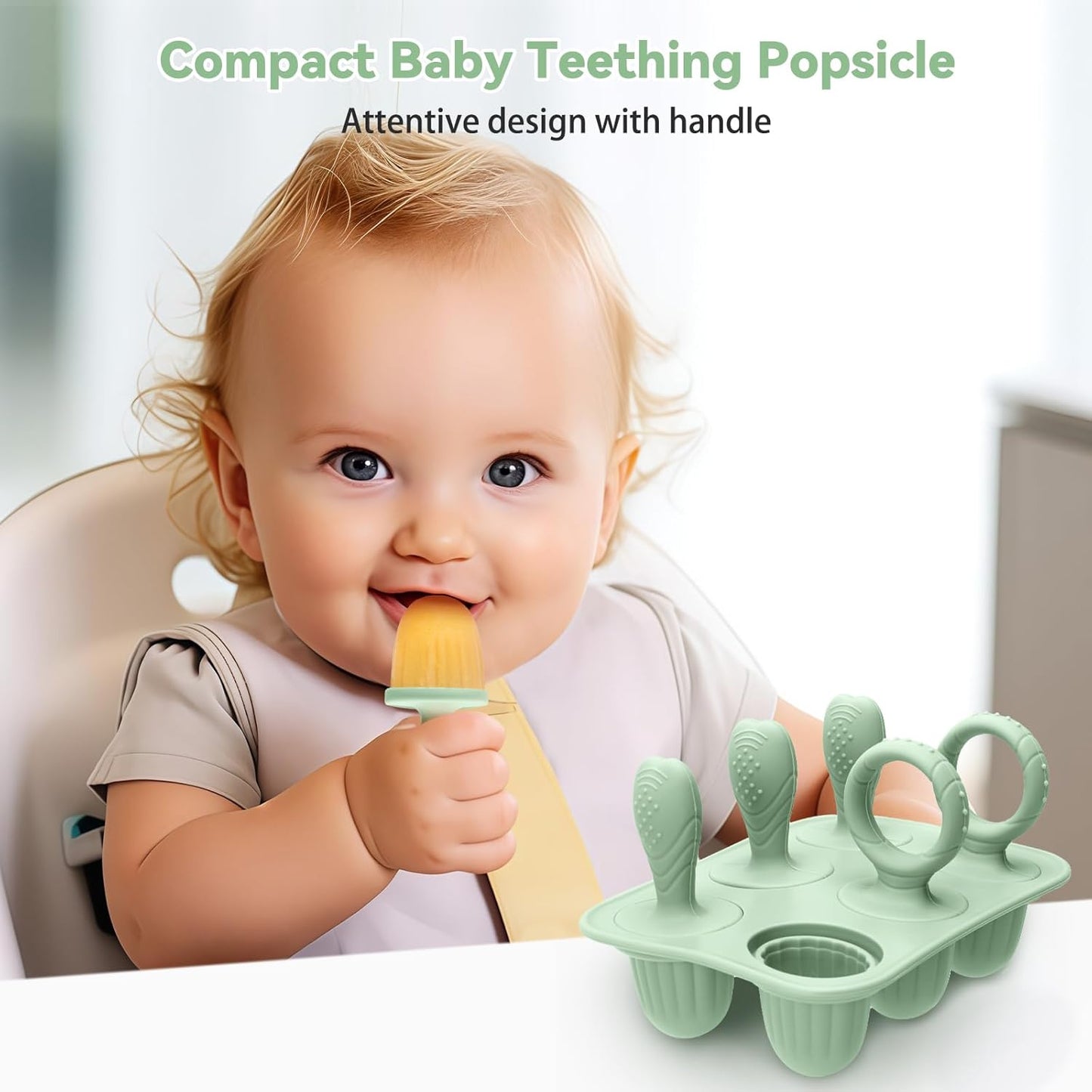 Silicone Toddlers Popsicle Molds with Sticks, 2Packs Mini Popsicles Molds for Baby Breastmilk Popsicle Molds for Teething Relief, Frozen Treats Maker Popsicle Maker Ice Pop Mold for Babies Kids