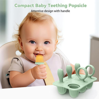 Silicone Toddlers Popsicle Molds with Sticks, 2Packs Mini Popsicles Molds for Baby Breastmilk Popsicle Molds for Teething Relief, Frozen Treats Maker Popsicle Maker Ice Pop Mold for Babies Kids