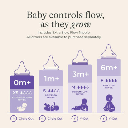 Lansinoh NaturalWave Baby Bottle Nipples, Slow Flow, Size S, 1+ Month, 4 Count 100% Soft, Durable Silicone, Made Without BPA BPS, Anti-Colic, Supports Baby's Developing Mouth and Teeth