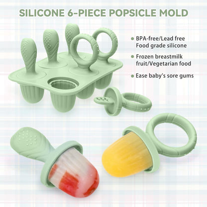 Silicone Toddlers Popsicle Molds with Sticks, 2Packs Mini Popsicles Molds for Baby Breastmilk Popsicle Molds for Teething Relief, Frozen Treats Maker Popsicle Maker Ice Pop Mold for Babies Kids