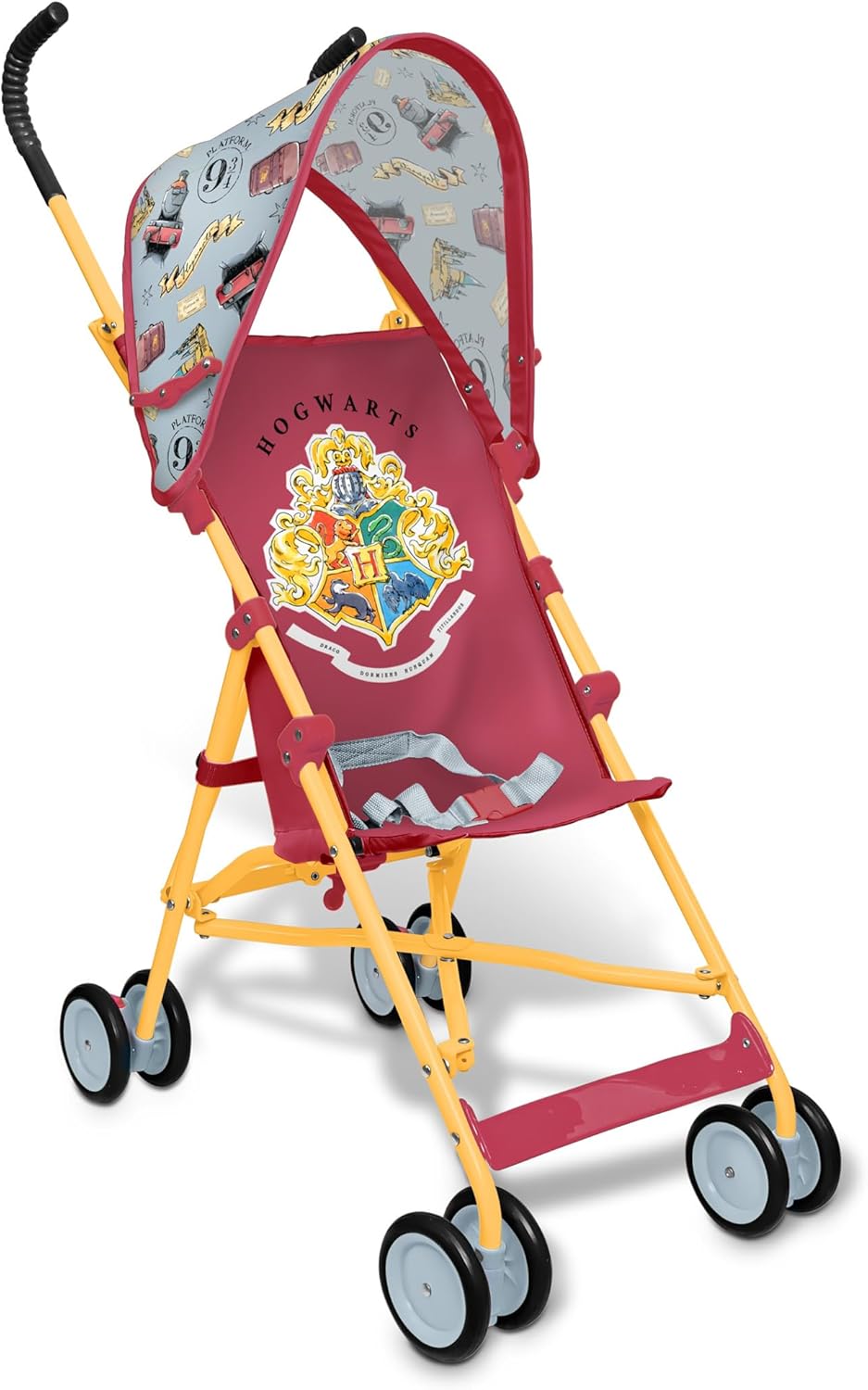 Harry Potter Umbrella Stroller for Toddlers – Lightweight Foldable Travel Stroller with 3-Point Harness, Locking Wheels, Adjustable Canopy, Compact & Portable