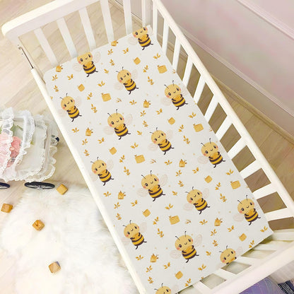 Fitted Crib Sheets Pink Checkered and Bows Stretchy Portable Playard Sheets for Baby Toddler, Breathable Soft Mini Crib Mattress 39 x 27 in for Boys and Girls