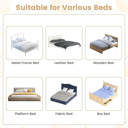 HONEY JOY 2 Pack Bed Rails for Toddlers, 60-Inch Extra Long, Foldable Portable Swing Down Safety Bed Guard Rail, Toddler Bed Rails for Crib, King Queen Full Twin Size Bed Mattress (Gray)