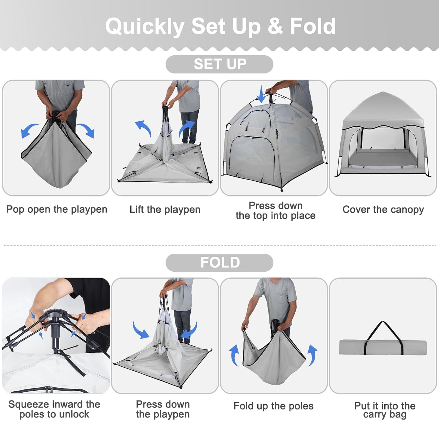 Bend River Portable Baby Playpen with Canopy, Infant Play Yard, Beach Tent, Mosquito Net for Indoor and Outdoor (Beige)