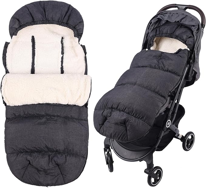 Baby Footmuff for Winter Outdoors Stroller Layer Waterproof Outer Soft Lambswool Liner Designed for Cold Wind Moisture Protection Suitable -30F/-22C Universal Fit Stroller