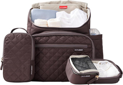 Skip Hop Diaper Bag Backpack: Forma, Multi-Function Baby Travel Bag with Changing Pad & Stroller Attachment, Jet Black