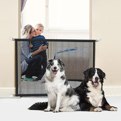 Dog Gate for Stairs Pet Gates for The House: Dog Gate Indoor Dogs Screen Mesh Gate for Doorways Stairways 29 inches Tall, 34 inch Wide, Fits Openings 28'' to 31'' Wide