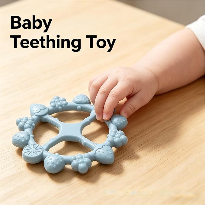 Baby Night Light for Car Seat with Ring Teether Baby Infant- Dimming Function 9 Colors Changing Eye Caring Portable Rechargeable & Timing Bedside Lamp Light Up Toddler Bed Room Travel Essentials