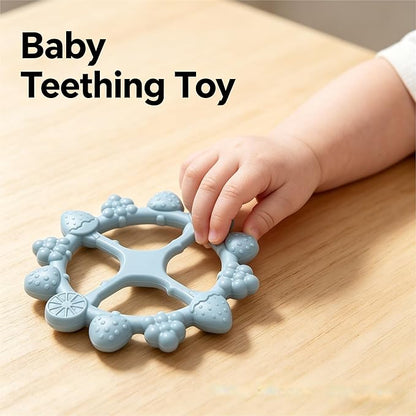 Baby Night Light for Car Seat with Ring Teether Baby Infant- Dimming Function 9 Colors Changing Eye Caring Portable Rechargeable & Timing Bedside Lamp Light Up Toddler Bed Room Travel Essentials