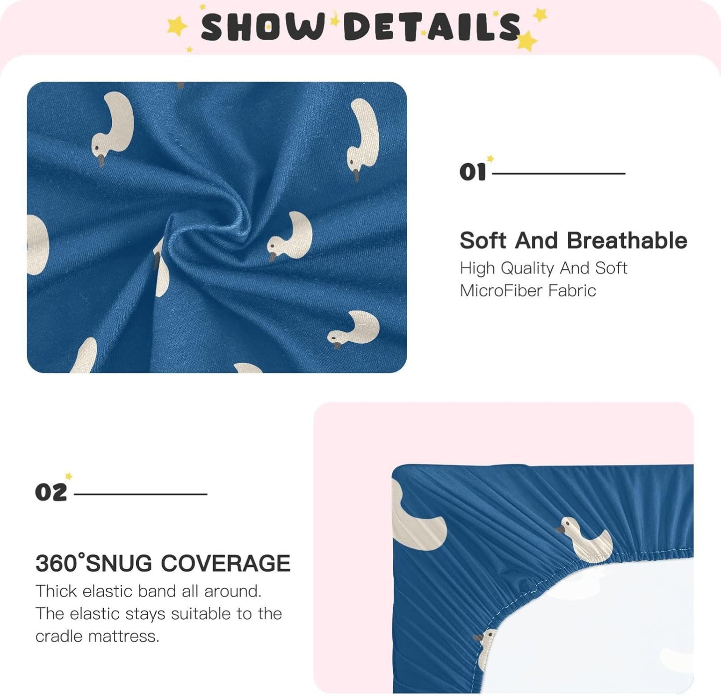 Fitted Crib Sheets Cactus and Floral Stretchy Portable Playard Sheets for Baby Toddler, Breathable Soft Mini Crib Mattress 52 x 28 in for Boys and Girls
