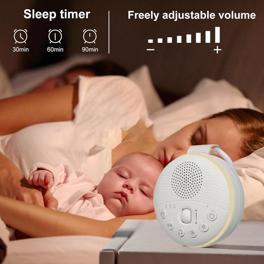 White Noise Machine: Portable Sound Machine with Soft Night Light for Baby & Adults | Sound Machine for Sleep with 3-Timer, 21 Soothing Sounds Nursery Clear and High Sound Quality & Travel Safety Lock