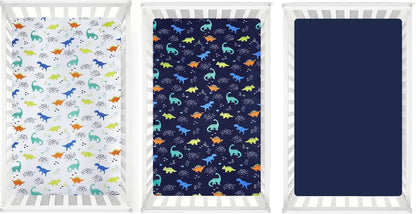 PHF 3 Pack Soft Mini Crib Sheets, Floral & Animal Pack N Play Sheets for Baby Boys Girls, No Slip Universal Fit for Pack N Play, Playard, Portable and Mini Crib Mattresses,Floral & Animal