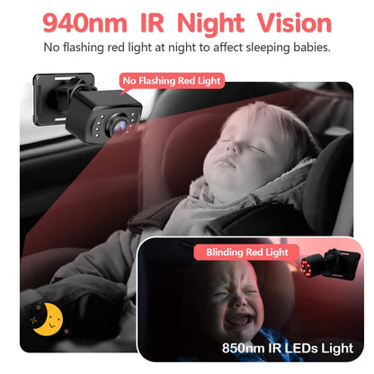 Itomoro Baby Car Camera, 4.3'' 1080P Night Vision Car Baby Mirror with Camera 5 Mins Easy Installation Crystal Clear Wide View for Rear Facing Seat ACZ407