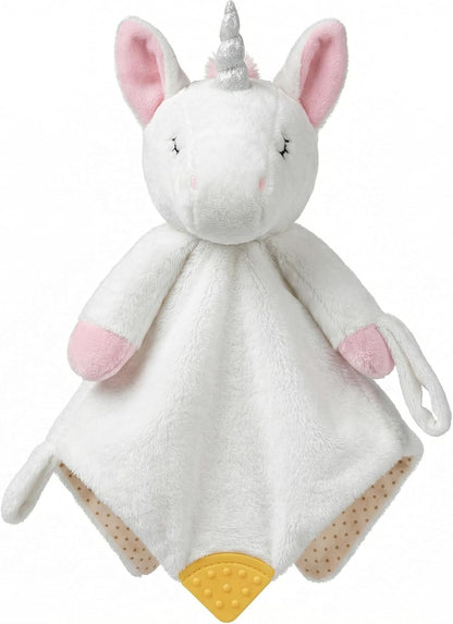 BEREST Unicorn Baby Sleep Soother 4-in-1 Sound Machine with Heartbeat & White Noise|Security Blanket & Pacifier Holder|Soothing Plush Toy for Newborns|Perfect Baby Registry Essential