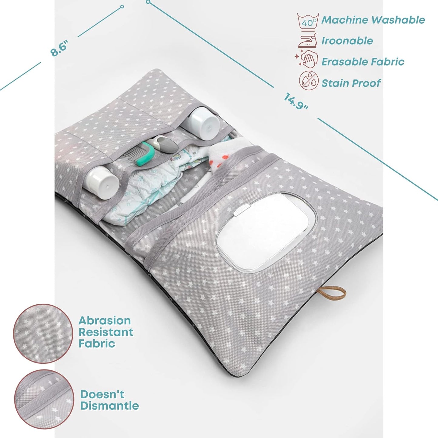 HAMUR Baby Diaper Bag Organizer – Travel-Friendly, Compact & Foldable | Stroller Pouch for Newborn Essentials – Must-Have for Boys & Girls (Leaves)