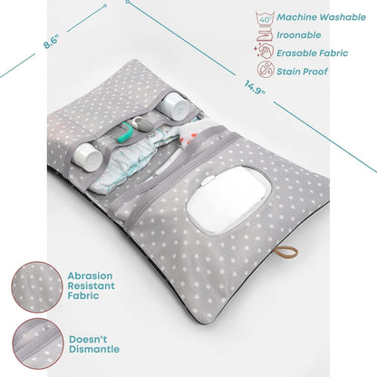 HAMUR Baby Diaper Bag Organizer – Travel-Friendly, Compact & Foldable | Stroller Pouch for Newborn Essentials – Must-Have for Boys & Girls (Leaves)