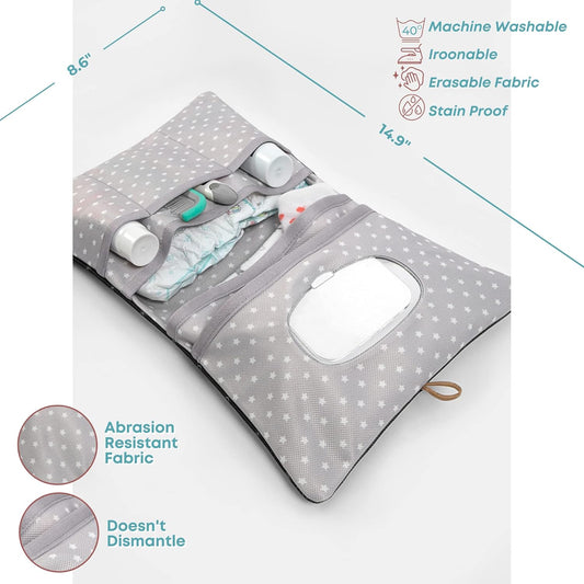 HAMUR Baby Diaper Bag Organizer – Travel-Friendly, Compact & Foldable | Stroller Pouch for Newborn Essentials – Must-Have for Boys & Girls (Leaves)