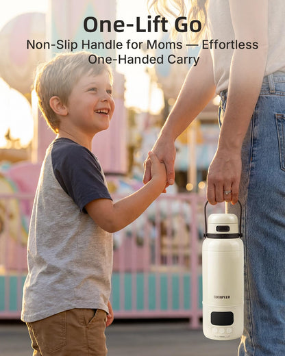 Portable Bottle Warmer for Travel,Typ-C&AC Dual Power Mode with Built-in Sterilizer,Baby Milk Warmer On The Go and 120W Fast Heating Breastmilk,Formula,Water,3” Wide Mouth&17oz Large Capacity