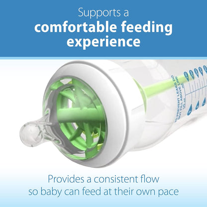Dr. Brown’s Natural Flow® Level 2 Wide-Neck Baby Bottle Silicone Nipple, Medium Flow, 3m+, 100% Silicone Bottle Nipple, 6 Pack