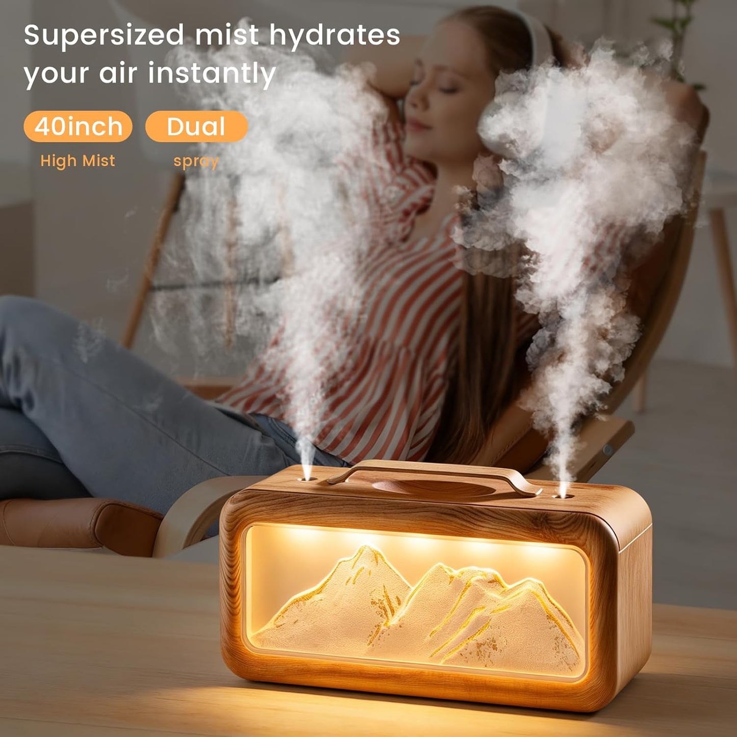 HEEYCEM Small Humidifiers for Bedroom, 600ml Cool Mist Top Fill Humidifier for Baby Nursery, Ultra Quiet 23dB, Air Humidifier with Night Light,for Plants,Home, Office (Black)