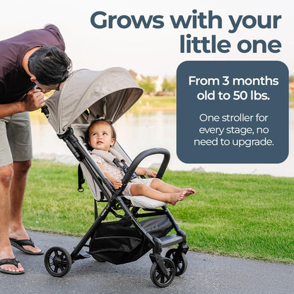 Inglesina Quid 2 Stroller - Midnight Blue - Ultra Compact Lightweight Travel Stroller, Babies and Toddlers, Airplane Overhead, Foldable, Reclining Seat, Collapsible Canopy, 3 Months - 50 lbs, BPA Free