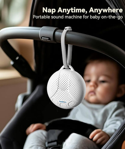 Portable Sound Machine for Baby - White Noise Machine with Night Light for Nursery | 16 Soothing Sounds | Shush | Travel | Registry Gift | Sleep Soother | Baby Shower