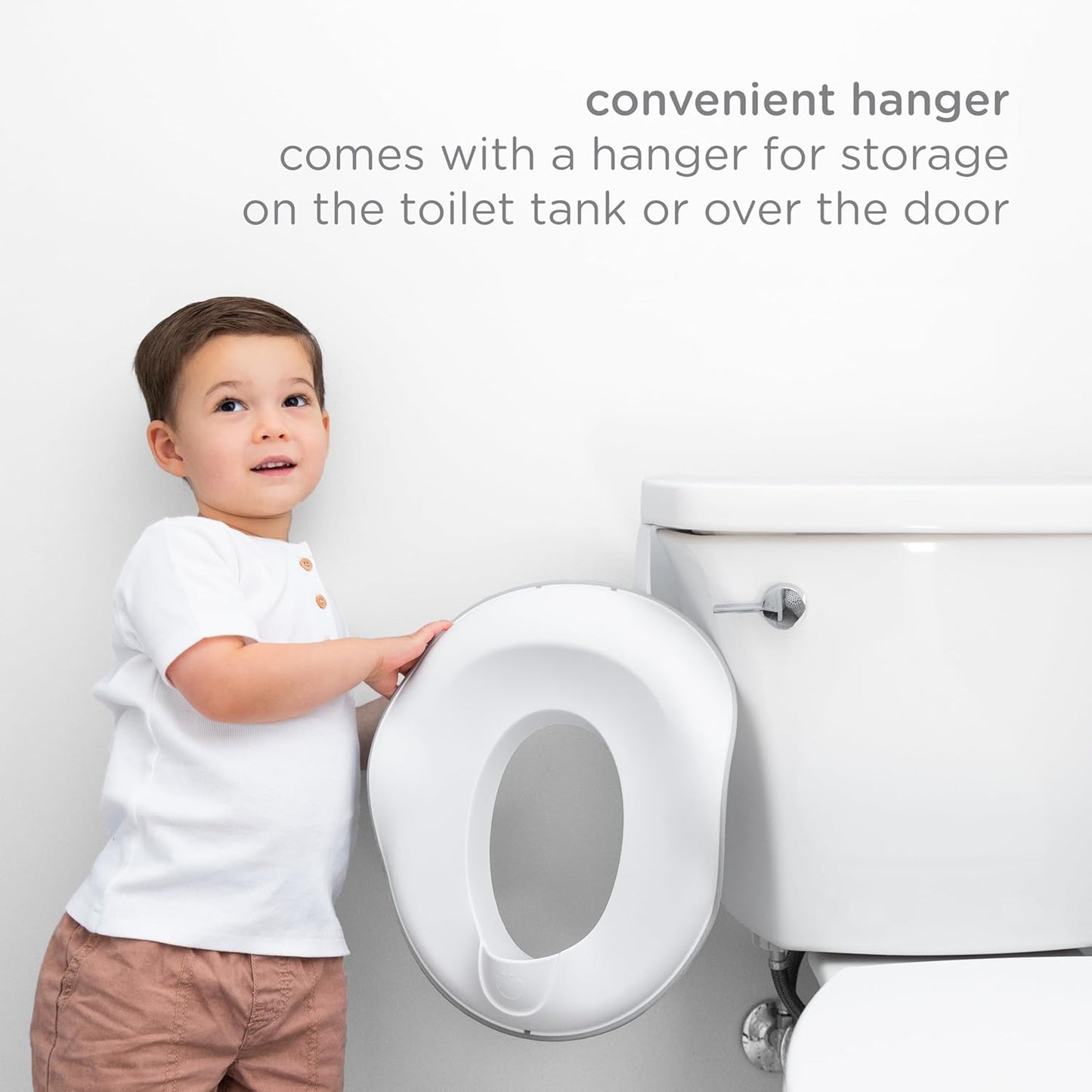 Ubbi Multi-Use Potty and Utility Hook, No Hardware Or Installation Needed, Durable and Sturdy to Hang Over Toilet Tank Or Door, Polypropylene, White